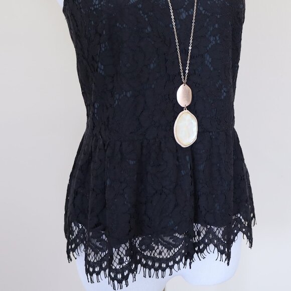 J. CREW Size 2 Black Lace Peplum Sleeveless Blouse Top Career Office - Picture 5 of 11